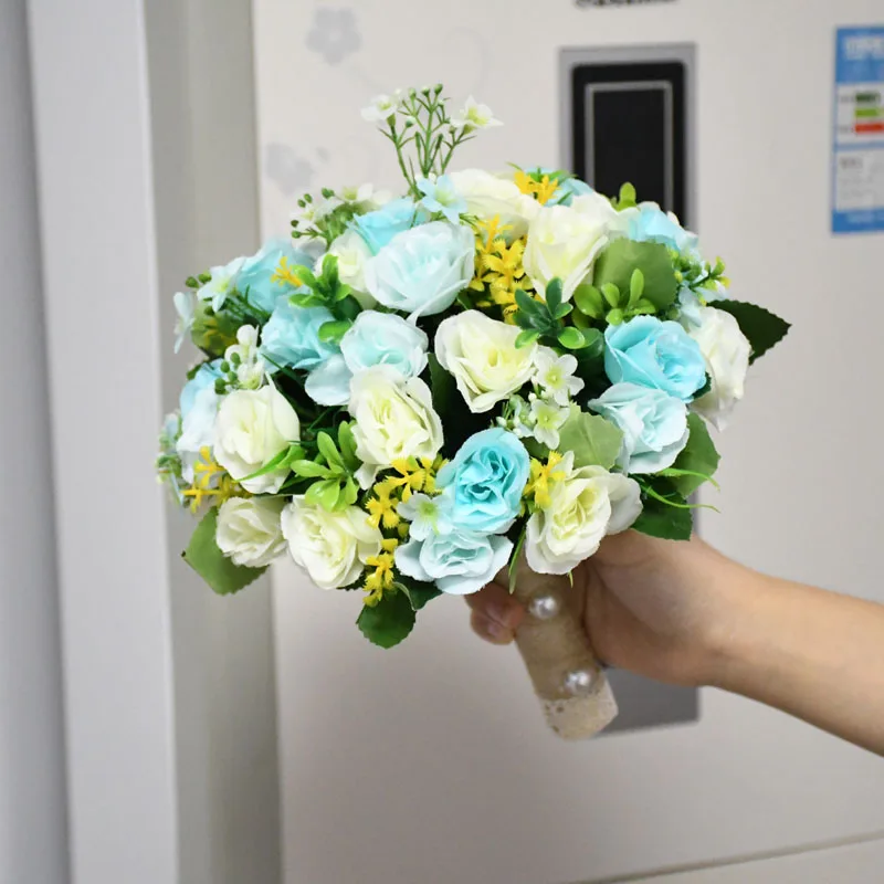 Искусственные розы SexeMara свадебный букет для подружек невесты белый красный