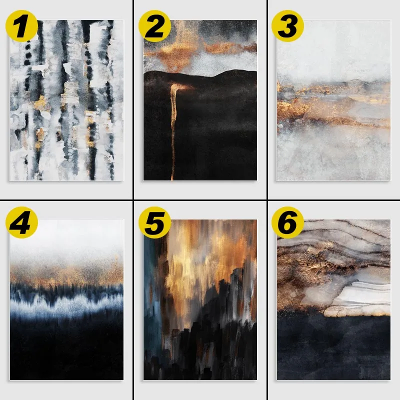 Современная Картина на холсте входящий шторм с изображением золотого Horizon Постер