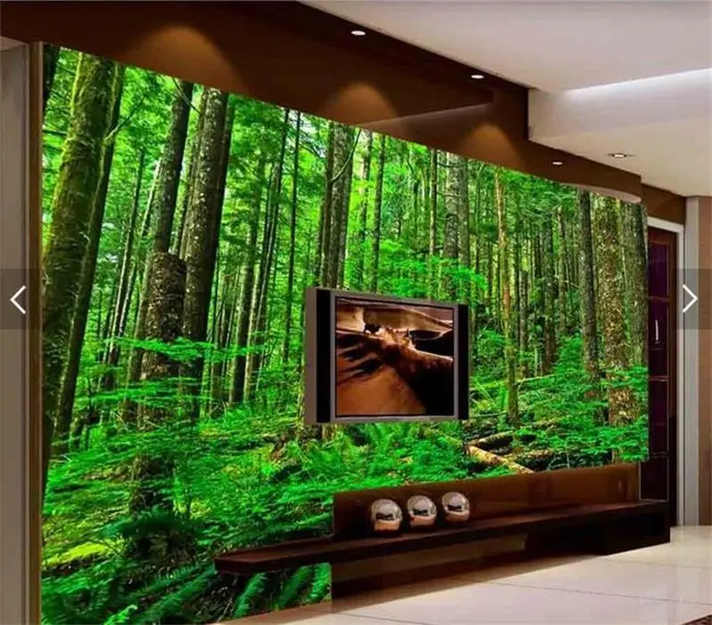 Пользовательские размеры Фреска фото 3d обои Гостиная девственный лес зеленое