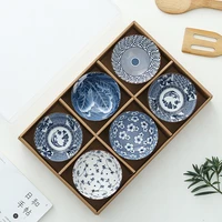 japanese style and wind tableware underglaze ceramic bowl gift box set activities promotional gifts bowl giveaway 6 eating bowls