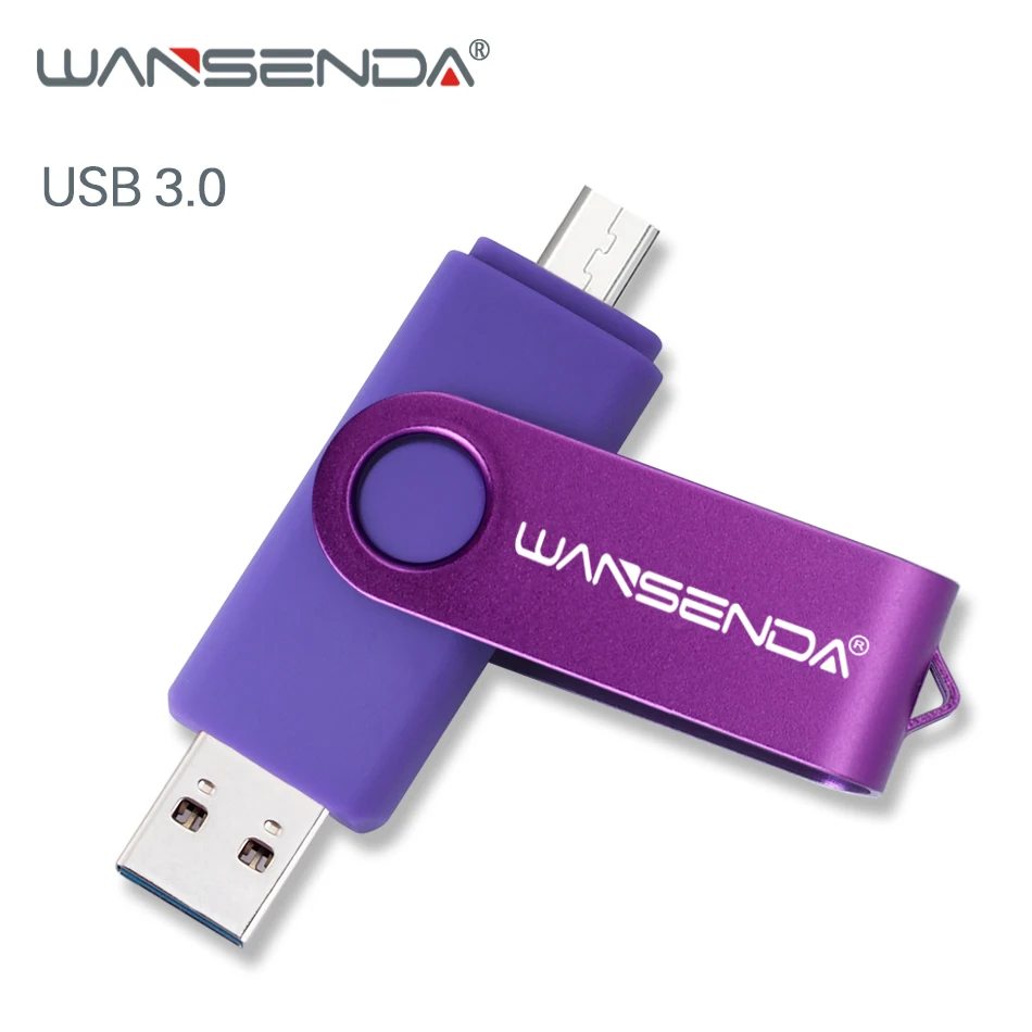 WANSENDA Usb 3,0, USB флеш-накопитель, высокоскоростной OTG флеш-накопитель, 16 ГБ, 32 ГБ, 64 ГБ, 128 ГБ, 256 ГБ, флешка, 2 в 1, микро USB флешка, двойной USB