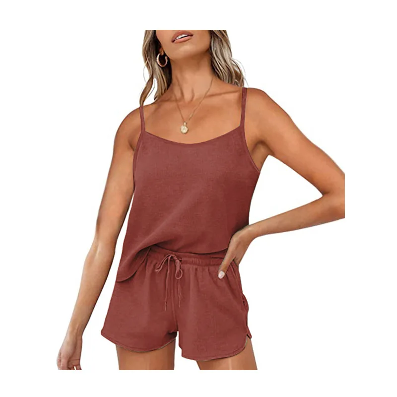 Cotton Summer Sets Women 2021 Harajuru Green Short Sleeve Loose Shirt Elastc Waist Shorts Two Pics Pajamas