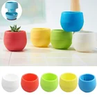 1 шт. 7*6,5 см мини красочные пластиковые милый круглый цветочный горшок суккулент горшок для украшения дома и офиса материалы для декорирования сада