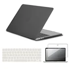 Матовый серый чехол для Apple Macbook Pro 13 дюймовAir 11 дюймовMacBook Pro 15 дюймовAir 11белый чехол для ноутбука A1342 + пленка для клавиатуры + протектор экрана