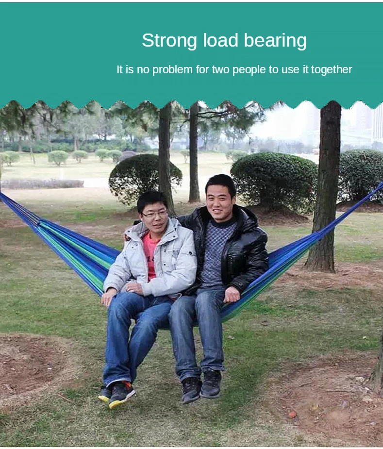 

Single Hammock L185 W85CM Outdoor Travel Colorful Strip Thickened Canvas Camping Swing Hammock Easy To Take