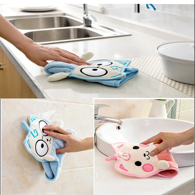 Милое мультяшное плотное полотенце с толстой микрофиброй для ванной мягкое рук