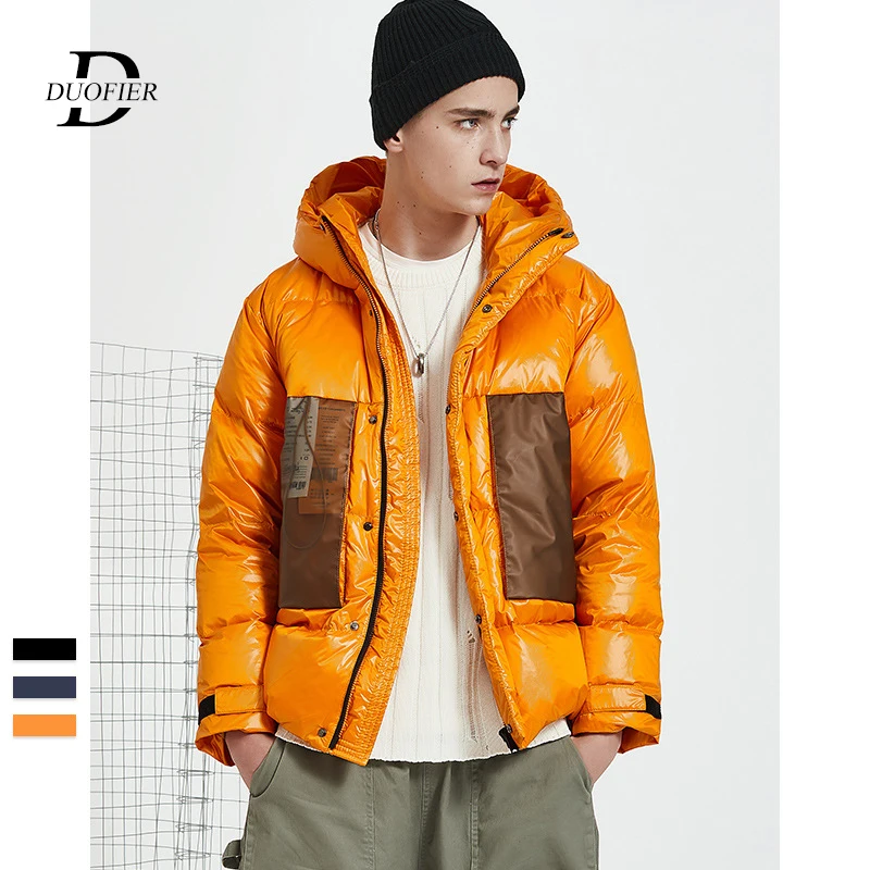 Мужской пуховик с капюшоном толстый теплый Повседневный свободный