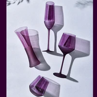 2pcs purple crystal glass grape wine glass champagne glasses set juice glass tall mousse glass cocktail glass tumbler cups set