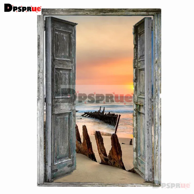 Dpsprue полный 5D сделай сам квадратная/круглая дрель алмазная картина &quotдвери