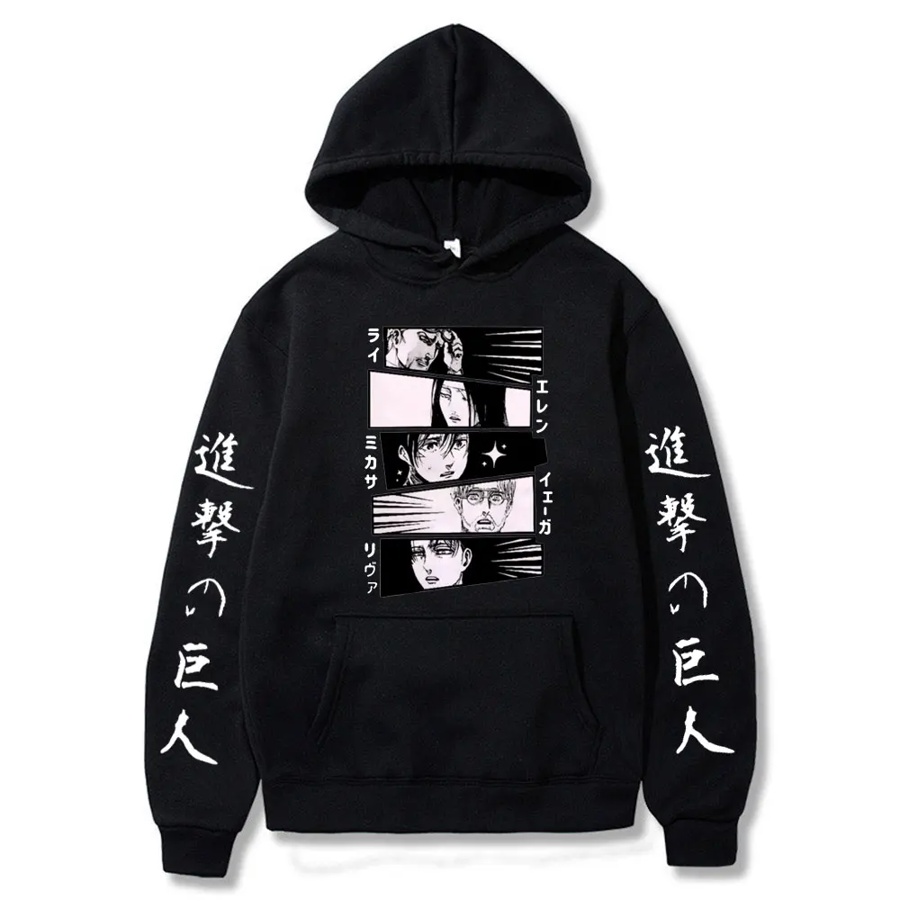 

Attack on Titan Anime Printed Men's Hooded sweatshirts Unisex Winter Oversize Casual Pullover Streetwear Women Winter Hoodies