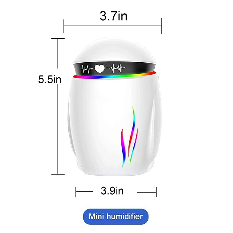 

Humidifiers for Bedroom or Car with Essential Oil Diffuser,350Ml Cool Robot Mist Humidifier,Colorful Atmosphere Lights