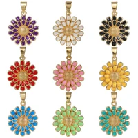juya handicraft decorative enamel colorful flower camellia charms supplies for diy women handmade fashion pendant jewelry making