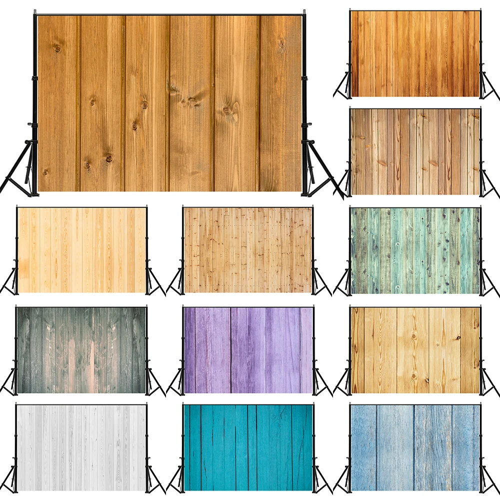 Тканевый фон для фотосъемки Minimoto с деревянными досками и полом 3x5 футов нетканый