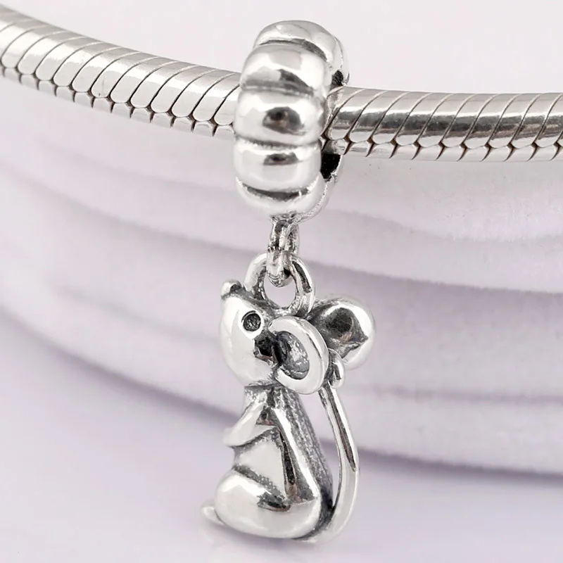 Подвеска мышь из серебра 925 пробы для браслета и ожерелья |