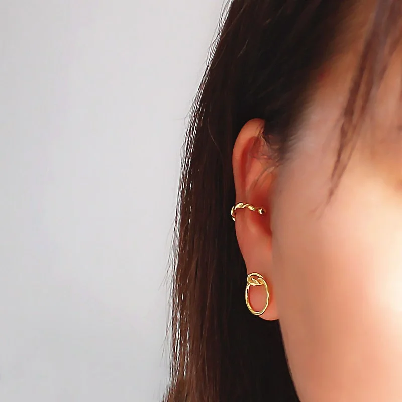 Серьги гвоздики женские круглые из серебра 925 пробы с узлом|Серьги-гвоздики| |