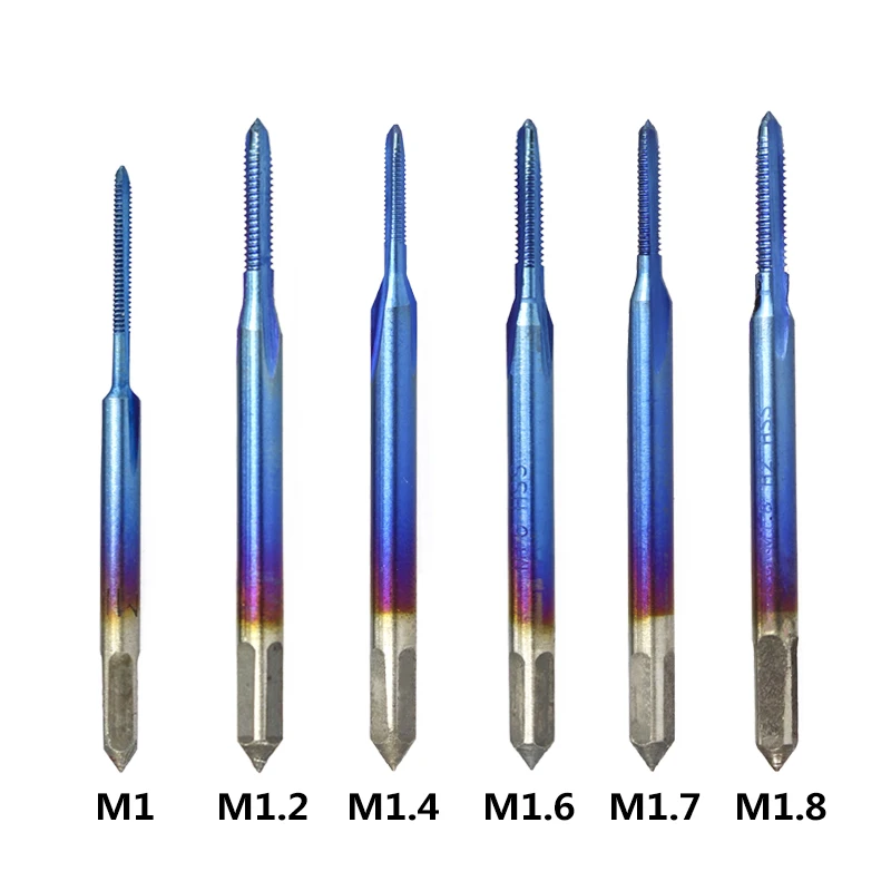 XCAN M1-M1.8 Nano с голубым покрытием метрический резьбовой кран прямой флейта машинный кран HSS 6542 винтовой кран сверло