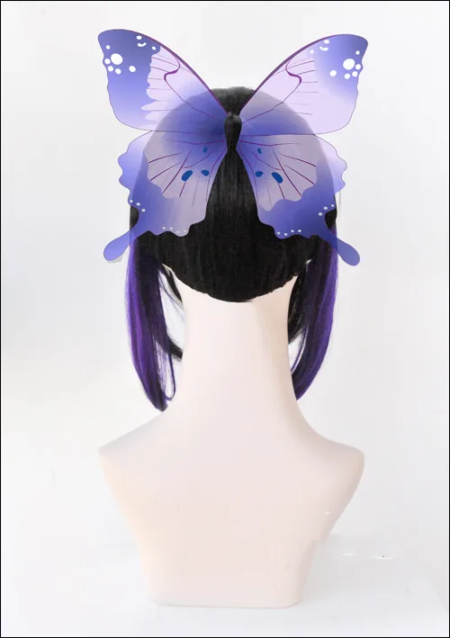 Черно-фиолетовый синтетический парик для косплея шинобу из сериала рассекающий