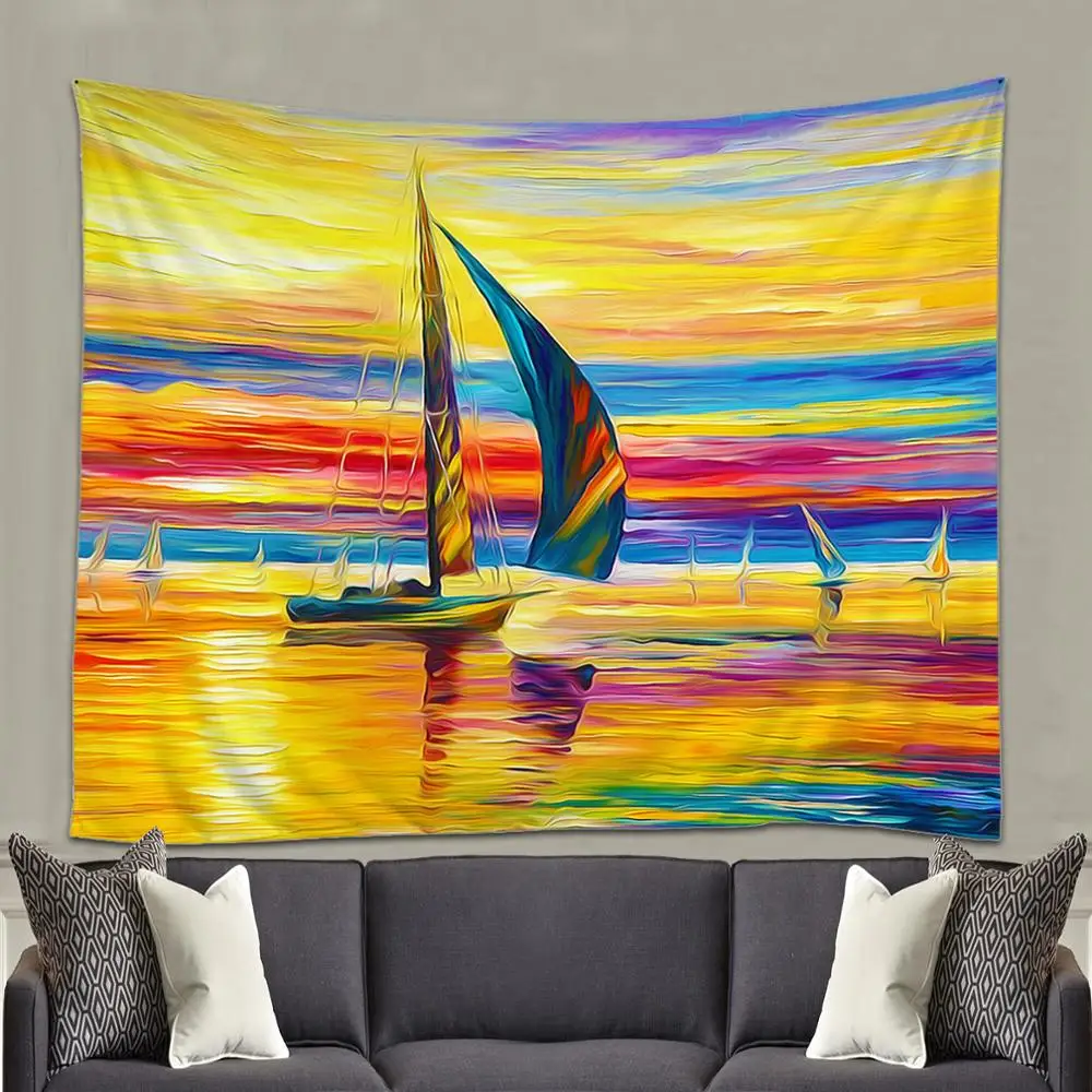 Цветной цветочный гобелен для гостиной спальни настенный подвесной с рисунком