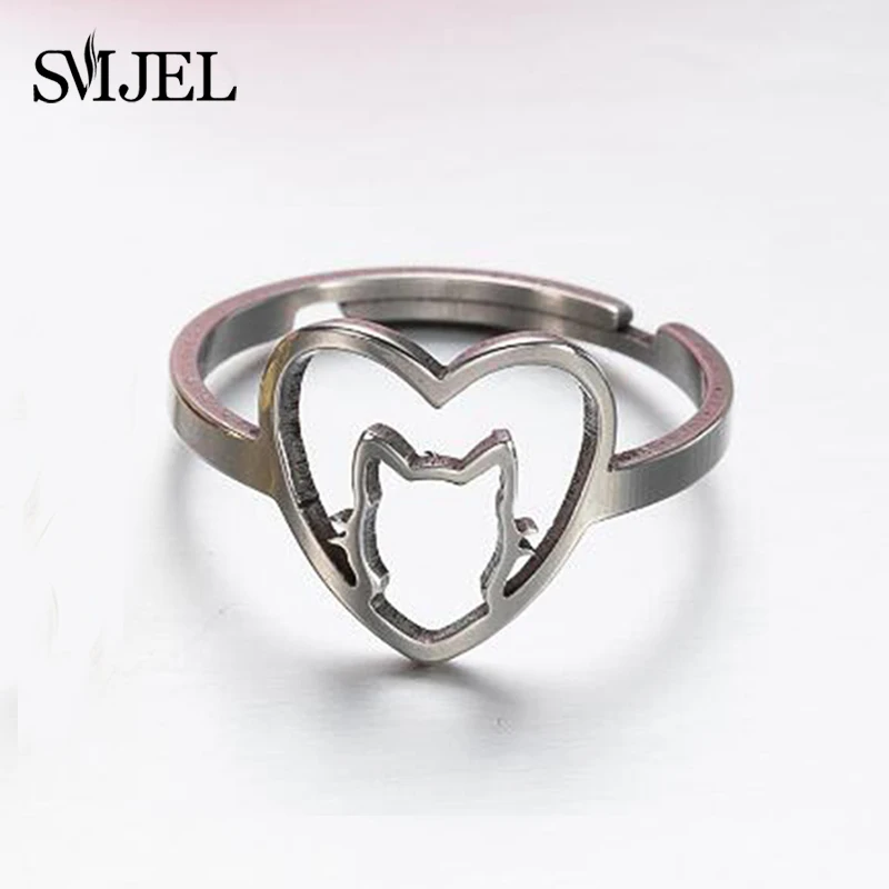 Прекрасный полые кольца в виде кошки для Для женщин Подростков Ювелирные изделия