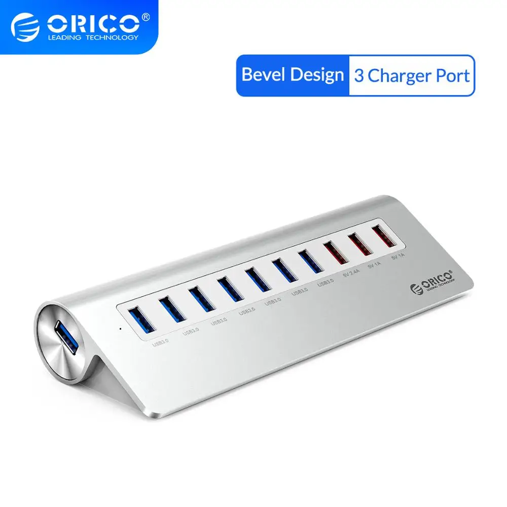 ORICO Суперскоростной usb концентратор с 10 портами 7 USB 3 0 5 Гбит/с порта для зарядки