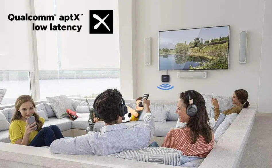 Avantree Audikast aptX с низкой задержкой Bluetooth аудио передатчик для ТВ ПК(оптический цифровой Toslink, 3,5 мм Aux, RCA, PC USB) 100ft