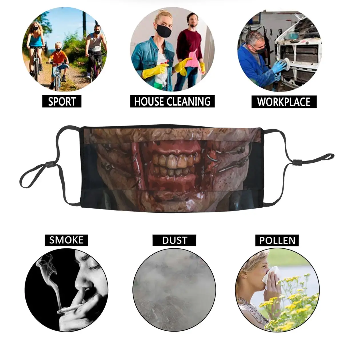 

Chatterer Non-Disposable Face Mask Hellraiser Pinhead Horror Goth Film Anti Haze Dust Mask Protection Mask Respirator Muffle