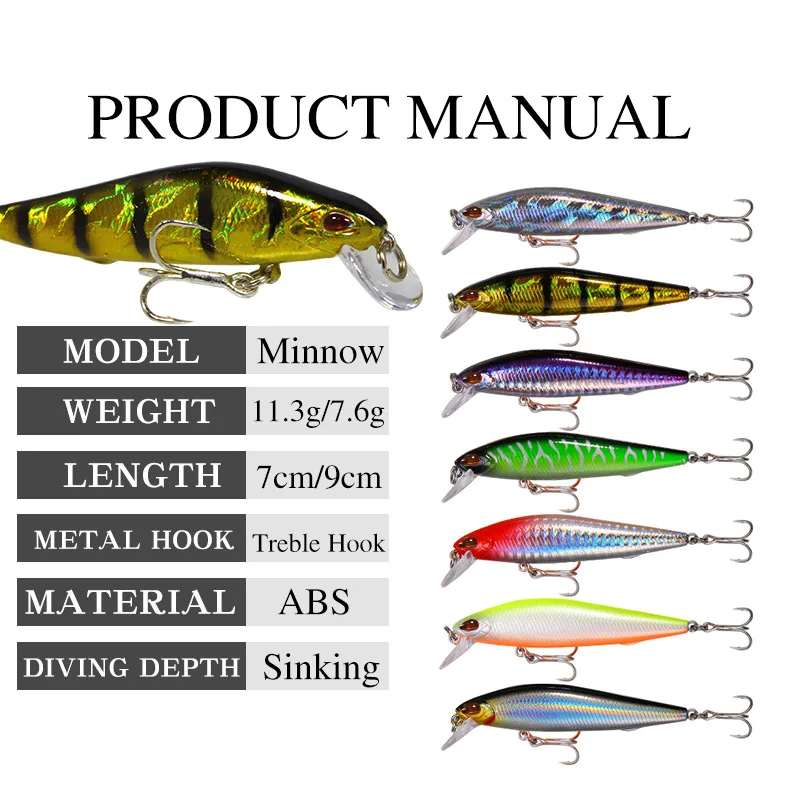 1 шт. приманка для рыбной ловли медленно тонущая наживка с длинным броском