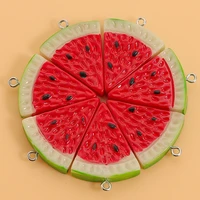 10pcs fruit watermelon resin charms for earring keychain necklace jewlery findings diy phone accessories