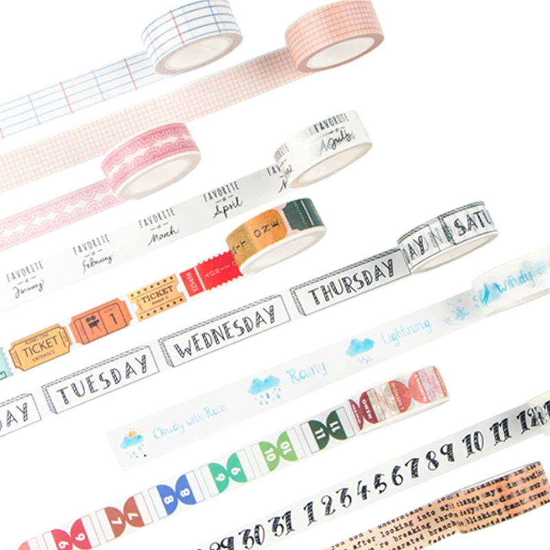 

7M Wide Creative Cute Travel Diary Decorative Adhesive Washi Tape Diy Scrapbooking Masking Tape School Office Supply Papelaria