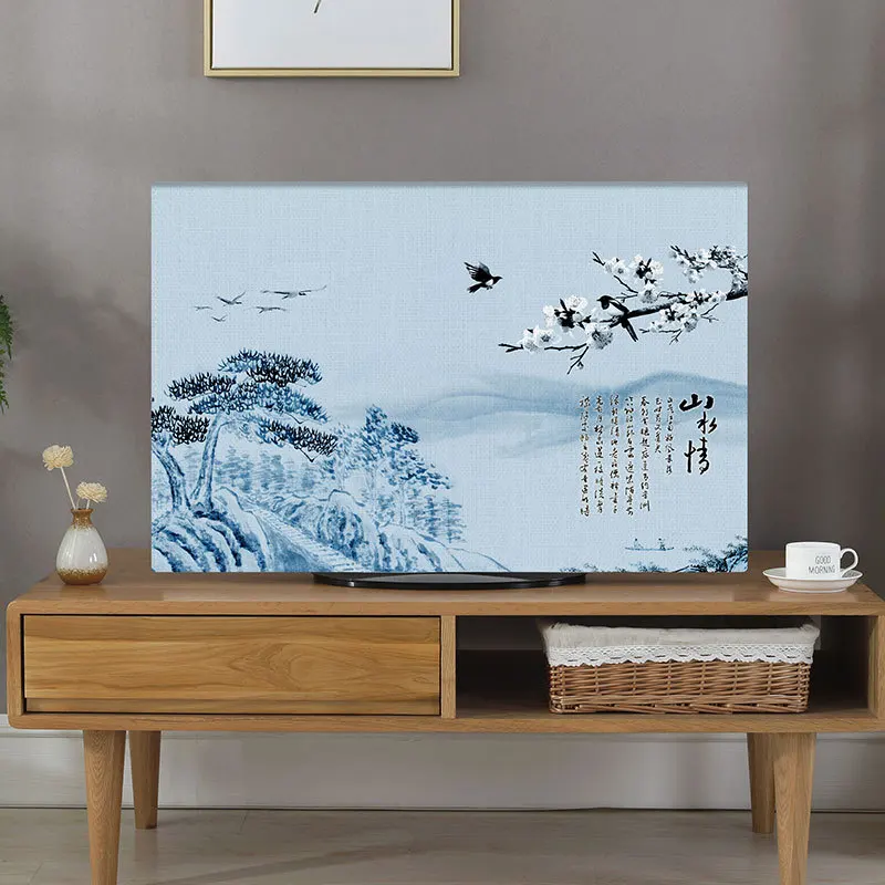 

Linen Television Cover 55-Inch LCD European-Style Wall Hanging 42 Hanging Simple Modern TV Set Pastoral