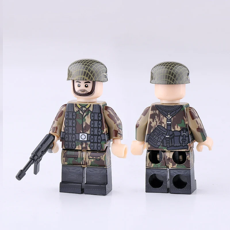 WW2 военная армия солдат фигурки строительные блоки Minifigs армейский солдатский шлем оружие шарф аксессуары Кирпичи игрушки для детей