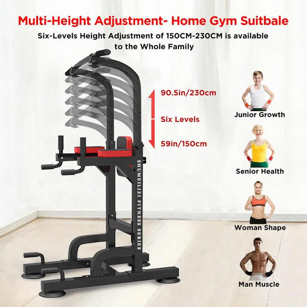 

Multifunctional Adjustable Single Parallel Bars, Horizontal Bar Pull-ups, Dip Station Chin Up Bar Core Power Fitness Equipment