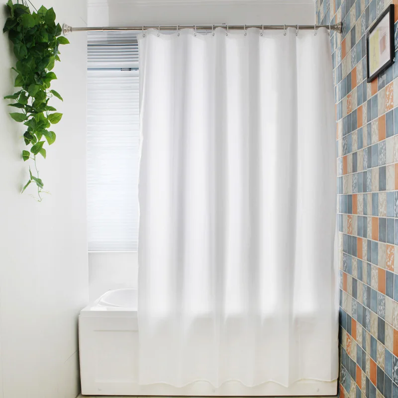 k water clean white shower solid color polyester fabric thick waterproof curtains mold simple bathroom set partition free global shipping