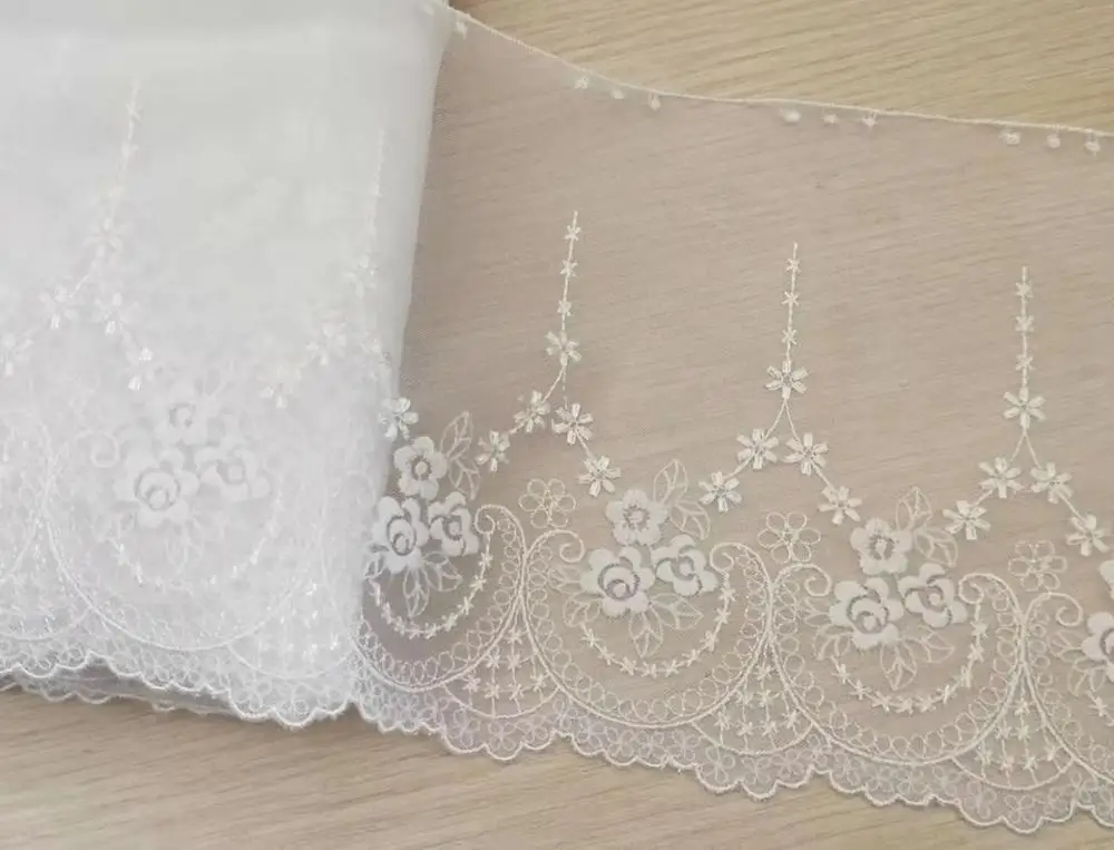 3 цвета 2 ярда кружевная отделка Цветочная вышивка тюль кружево 6 29 дюйма в ширину