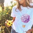 Женские футболки с принтом, летние футболки с цветочным принтом и воздушными шарами, футболки с коротким рукавом, 2020