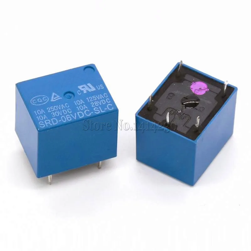 10 шт. 6 В постоянного тока мощность реле SRD 06VDC SL C T73 6V 6VDC 5Pin Тип печатной платы в
