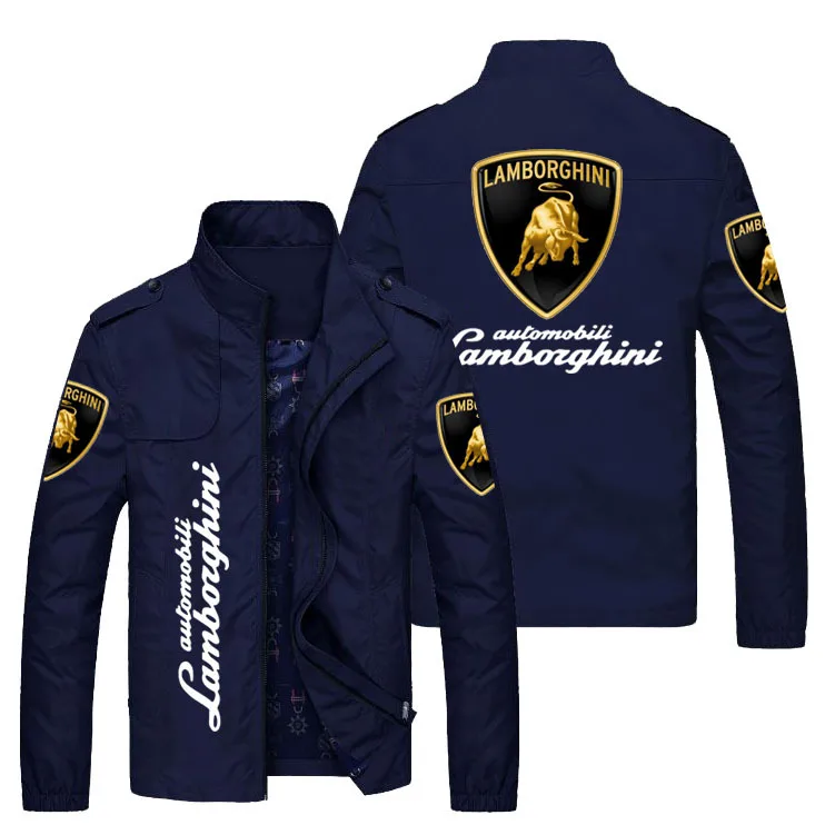 

New trendy casual business jacket, side slit pocket, straight hem, stand-up collar, LOGO customized zipper youth jacket M-5XL 2