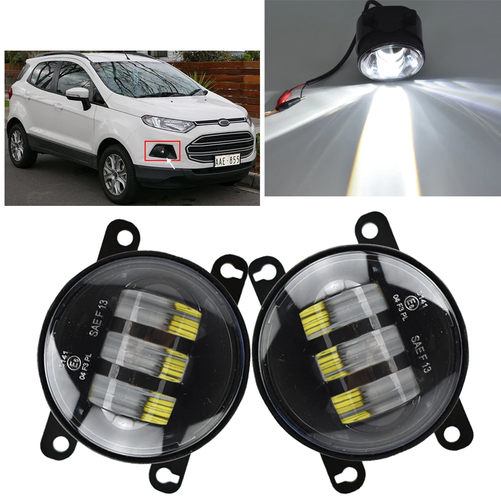 2 шт./пара светодиодный Противотуманные фары для Ford Figo 2015 2016 C Max MPV 2010 EcoSport 2013 2017
