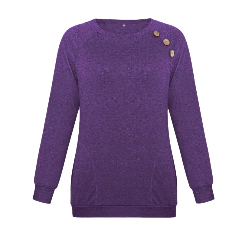 Женская туника с длинным рукавом повседневный Свободный пуловер круглым вырезом