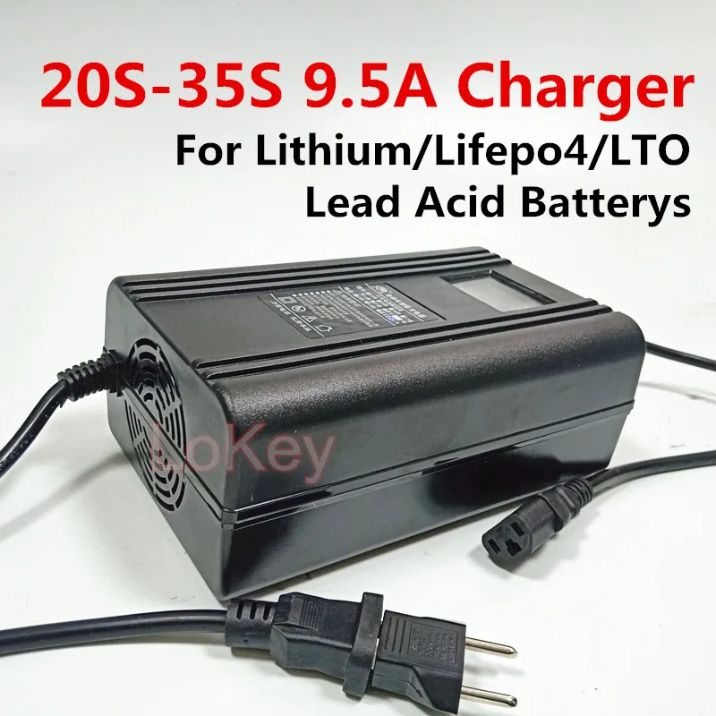 

72V 10A 8.5A 20S 24S 87.6V high voltage Smart Charger With LCD Display for lithium ion lifepo4 LTO li-ion lipo lead acid battery