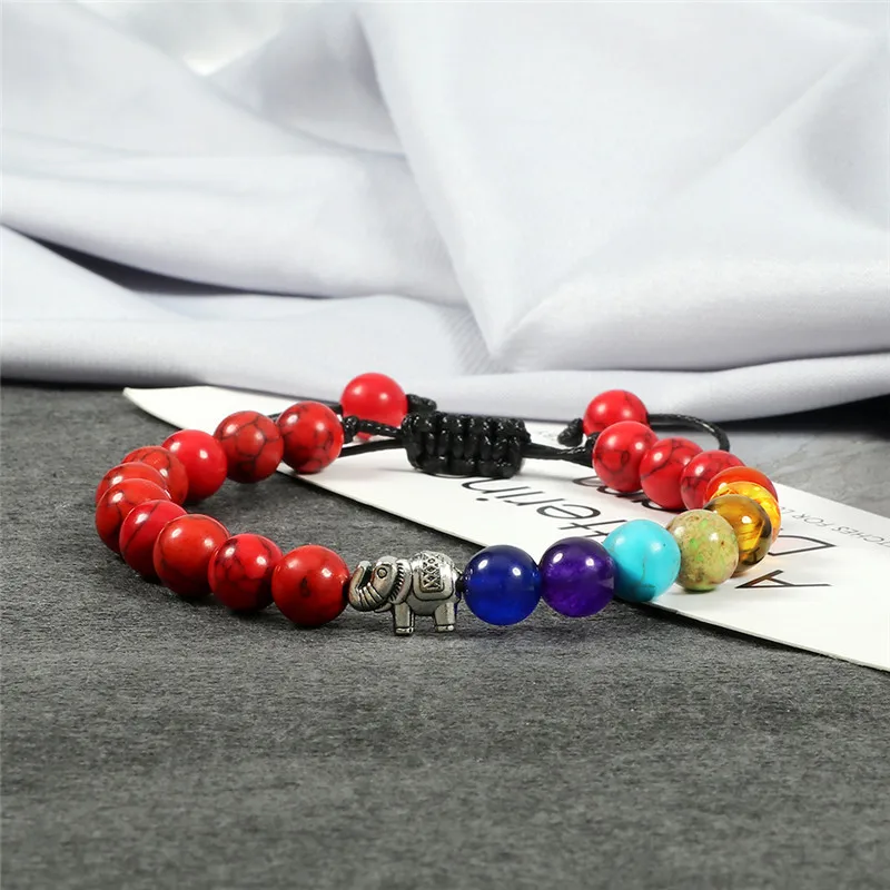 Натуральный браслет из Красного камня шлем гладиатора крест слон бусины