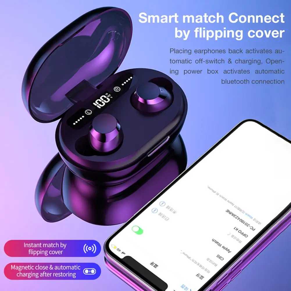 

C8S Bluetooth 5.0 Earphone Touch 6D Stereo Wireless Gaming Earphone IPX5 Waterproof Sport Headset With LED Display Charging Box