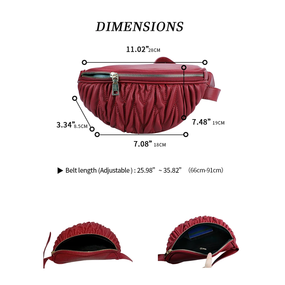 Поясные Сумки Женская поясная сумка черный красный белый чистый цвет высокое