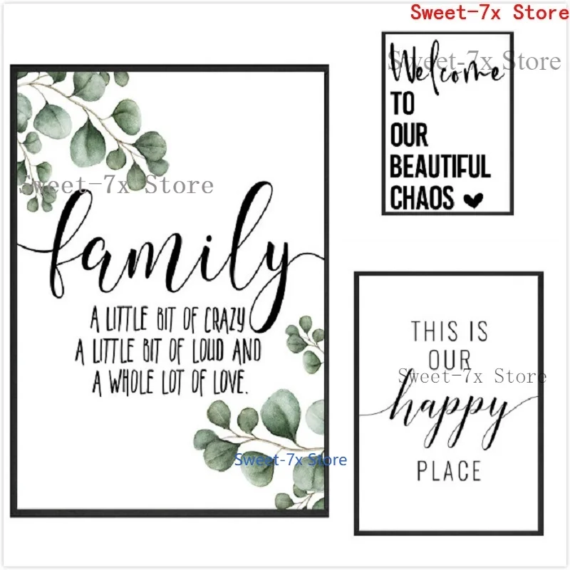 

Quote Green Leaves Black White Canvas Painting Art Nordic Posters and Prints Wall Pictures for Living Room Decoration Frameless