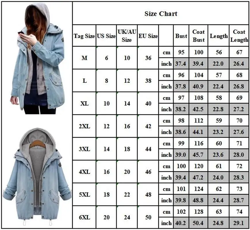 

6XL Winter Hooded Denim Jacket Women Two Piece Set Long Sleeve Hooded Denim Coat+Sleeveless Outwear Jacket High Street Jeans Top