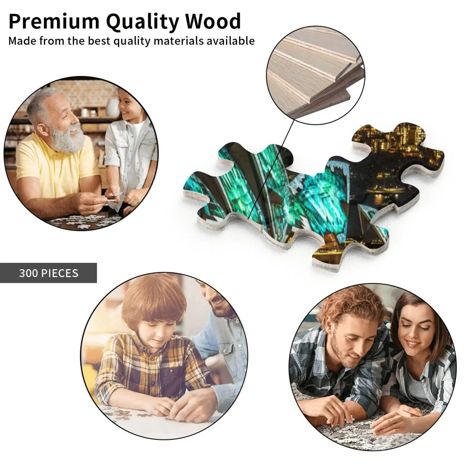 

Adults Puzzles 300 Piece Large Puzzle Game Sydney Opera House Brandenburg Gate Eiffel Tower Custom wooden picture puzzle