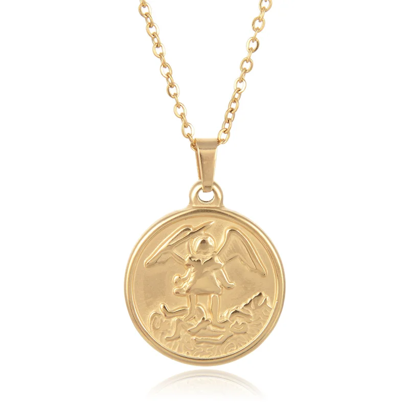 

Summer New Popular Vintage Carved Coin Roman Necklace For Women Bohemian Pendant Necklaces Jewelry Choker Statement Necklaces