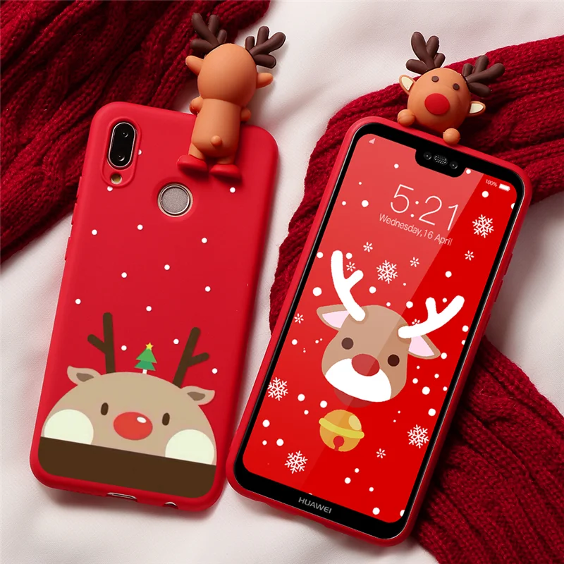 Санта Клаус олень для ТПУ huawei Honor 8X 7X 9X Pro 10 20 9 10i Коврики 20 10 30 Lite Y5 Y6 Y7 Y9 Prime Pro Рождество чехол