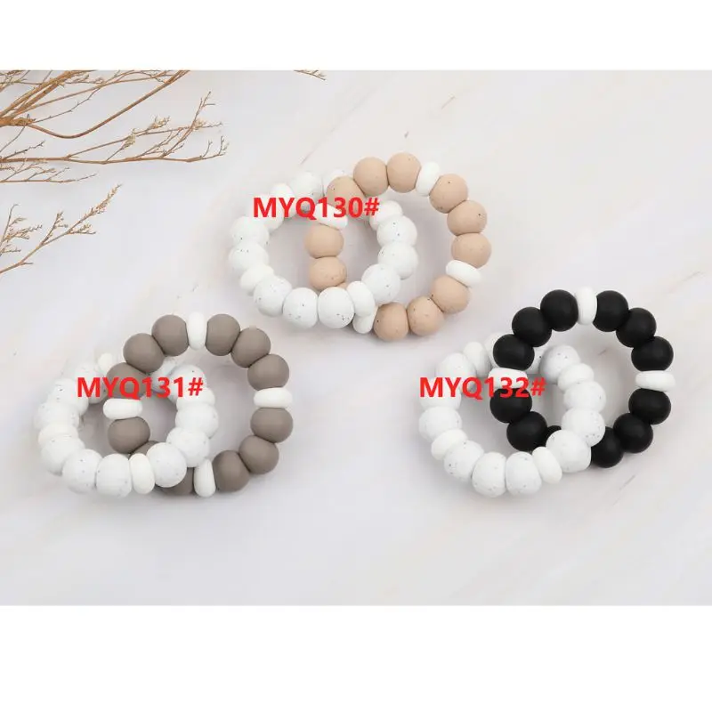 

OOTDTY Silicone Baby Teether Bracelet BPA Free Baby Teething Beads Nurse Gift Food Grade Silicone Toy Product Baby Bracelet