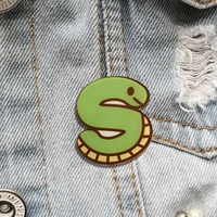 cartoon animal brooch vintage pins for backpacks cute snake bear letter s lapel pin hat shirt jeans accessories jewelry gift